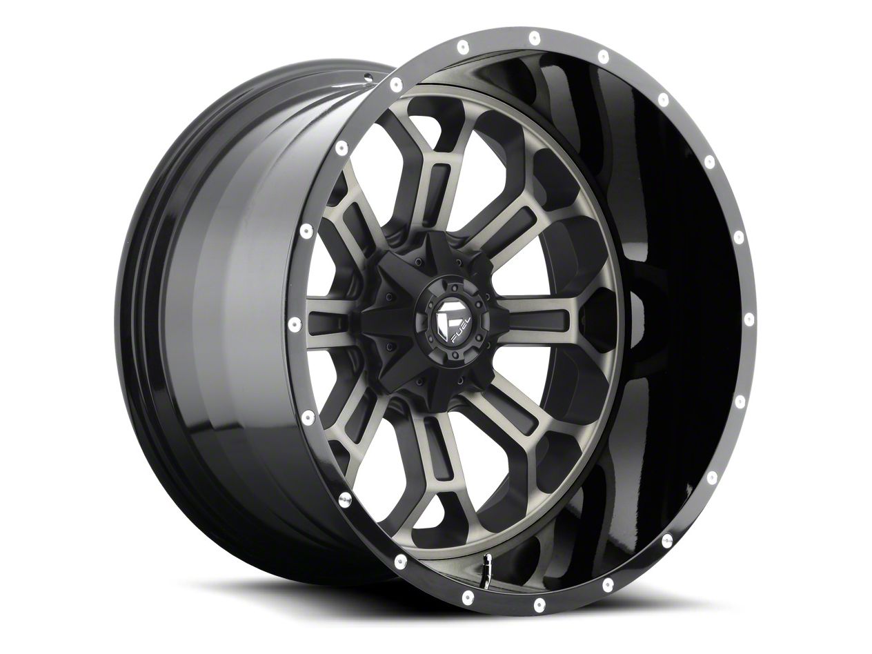 Fuel Wheels Jeep Wrangler Crush Matte Black Machined Wheel 20x10