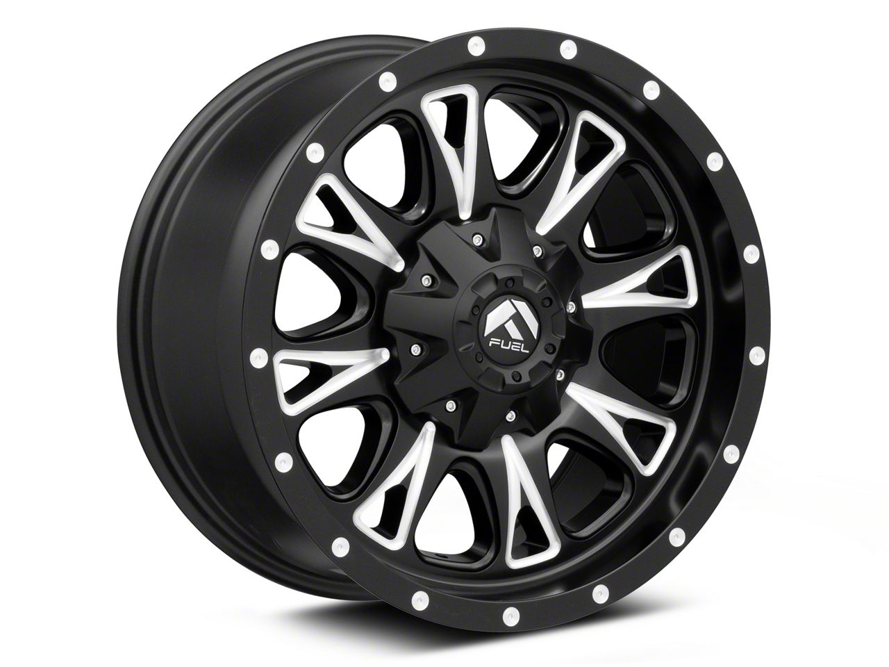 Fuel Wheels Throttle Matte Black Milled Wheel; 20x10 (84-01 Jeep Cherokee XJ)