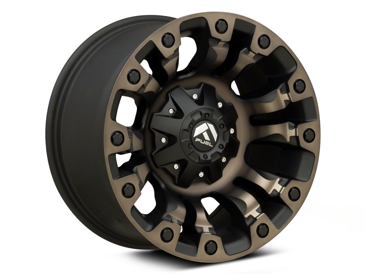 Fuel Wheels Jeep Wrangler Vapor Matte Black Machined Wheel 17x9