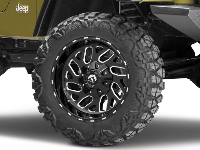 Fuel Wheels Triton Gloss Black Milled Wheel; 20x12 (97-06 Jeep Wrangler TJ)