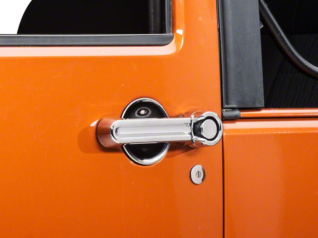 Rugged Ridge Door Handle Covers with Recess Guards; Chrome (07-18 Jeep Wrangler JK 2-Door)