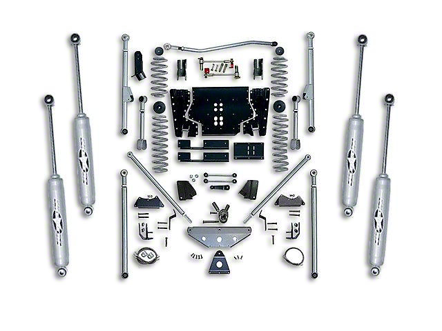 Rubicon Express 4.50-Inch Extreme-Duty Long Arm Lift Kit with Rear Tri-Link (03-06 Jeep Wrangler TJ, Excluding Unlimited)