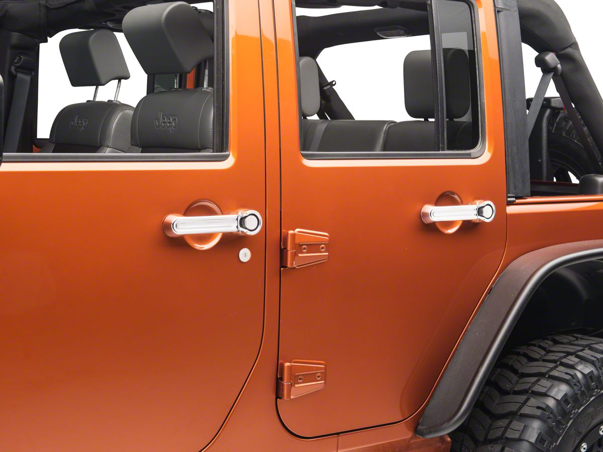 Rugged Ridge Jeep Wrangler Door Handle Covers; Chrome  (07-18 Jeep  Wrangler JK 4-Door) - Free Shipping