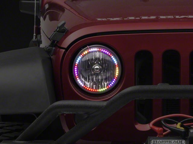 Oracle Dynamic Halo Headlight Conversion Kit; ColorSHIFT (07-18 Jeep Wrangler JK)
