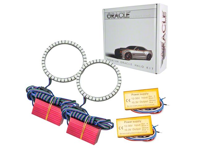 Oracle Waterproof Surface Mount LED Halo Fog Light Kit; ColorSHIFT (07-18 Jeep Wrangler JK w/ Factory Halogen Lights)