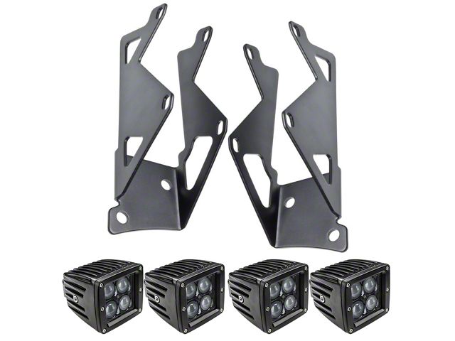 Oracle Dual 3-Inch LED Square Lights with A-Pillar Mounting Brackets (07-18 Jeep Wrangler JK)