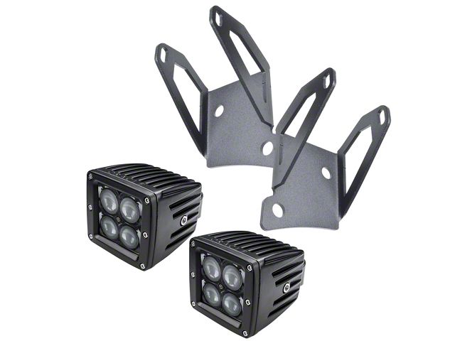 Oracle 3-Inch LED Square Lights with A-Pillar Mounting Brackets (07-18 Jeep Wrangler JK)