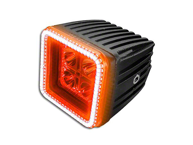 Oracle 3-Inch Off-Road Series Square LED Light with Amber Halo; Spot Beam (Universal; Some Adaptation May Be Required)