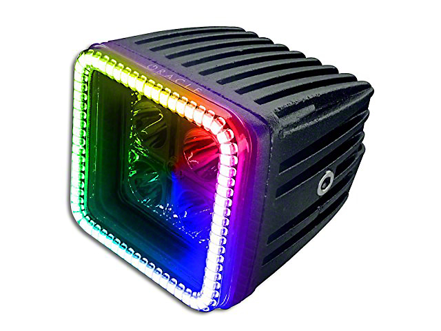 Oracle 3-Inch Off-Road Series Square LED Light with ColorSHIFT Halo; Spot Beam (Universal; Some Adaptation May Be Required)