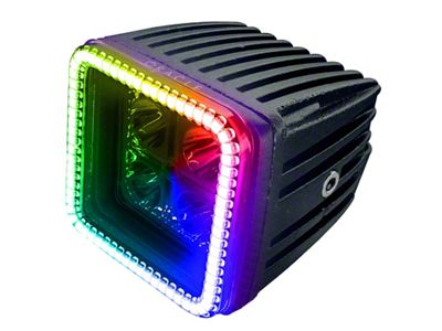 Oracle 3-Inch Off-Road Series Square LED Light with ColorSHIFT Halo; Spot Beam (Universal; Some Adaptation May Be Required)