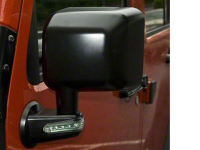 Rugged Ridge Door Mirror with LED Turn Signal; Driver Side; Black (07-18 Jeep Wrangler JK)