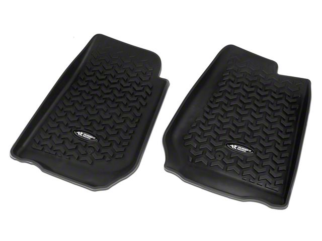 Rugged Ridge All-Terrain Front Floor Liners for Right Hand Drive; Black (07-18 Jeep Wrangler JK)