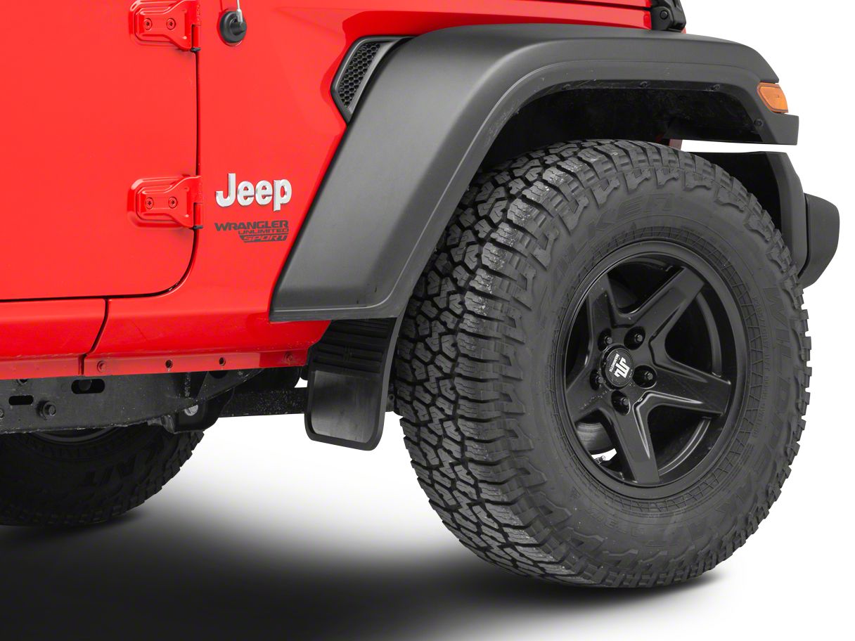 Jeep Wrangler MudDog Mud Flaps with Stainless Steel Weight; Front