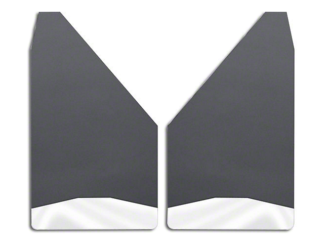 12-Inch Wide Mud Flaps; Front or Rear; Stainless Steel Weight (Universal; Some Adaptation May Be Required)