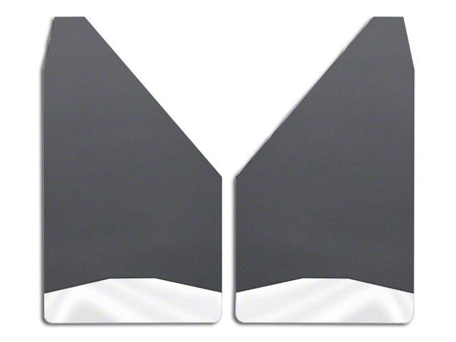 14-Inch Wide Mud Flaps; Front or Rear; Stainless Steel Weight (Universal; Some Adaptation May Be Required)