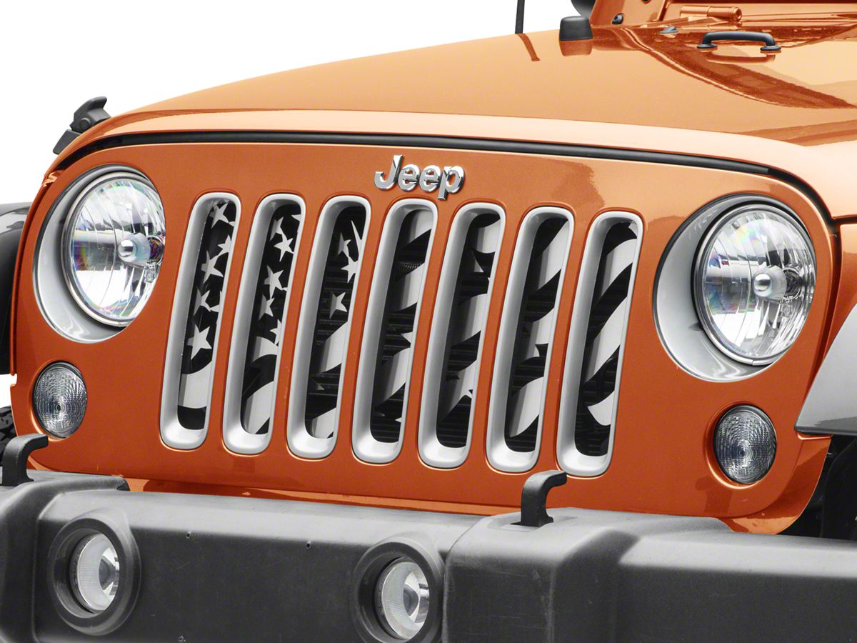 Jeep Wrangler Star Spangle Style Grille Insert; Brushed (07-18 Jeep Wrangler  JK) - Free Shipping