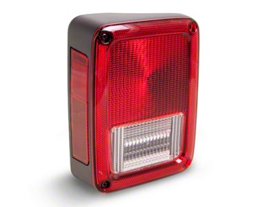 Tail Light; Black Housing; Red/Clear Lens; Driver Side (07-18 Jeep Wrangler JK)