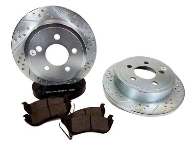 Baer Sport Drilled and Slotted Brake Rotor and Pad Kit; Rear (99-06 Jeep Wrangler TJ)