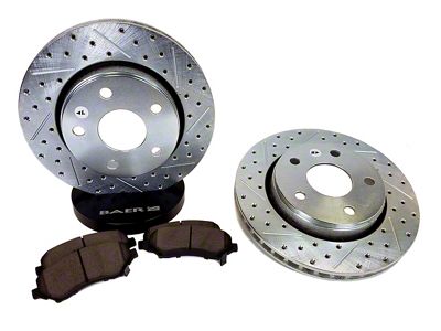 Baer Sport Drilled and Slotted Brake Rotor and Pad Kit; Front (07-18 Jeep Wrangler JK)