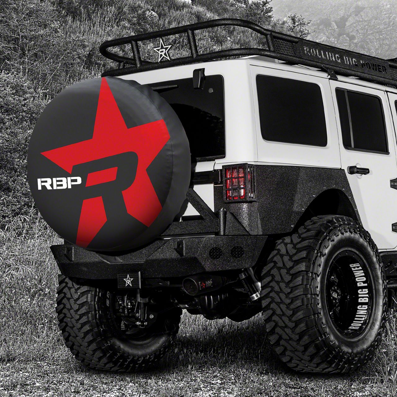 RBP Jeep Wrangler Spare Tire Cover; Red Star; 29.50 to 32.50-Inch Tire Cove  RBP-TC3 (66-18 Jeep CJ5, CJ7, Wrangler YJ, TJ  JK) Free Shipping
