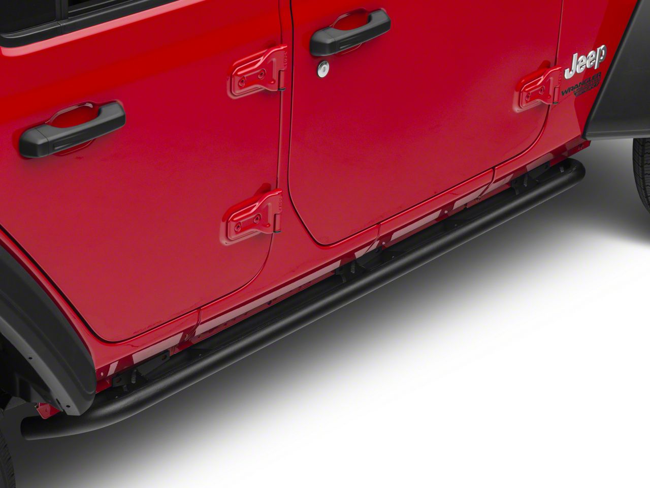 NFab Jeep Wrangler Full Length RKR Side Rails; Textured Black J184RKR