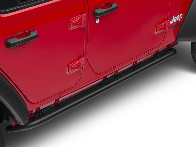 N-Fab Full Length RKR Side Rails; Textured Black (18-24 Jeep Wrangler JL 4-Door)