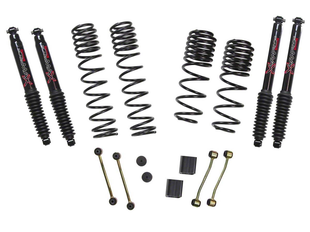SkyJacker Jeep Wrangler 2 to  Dual Rate Long Travel Suspension  Lift Kit with Black MAX Shocks JL25BPBLT (18-23  or  Jeep Wrangler  JL 4-Door, Excluding Rubicon) - Free Shipping