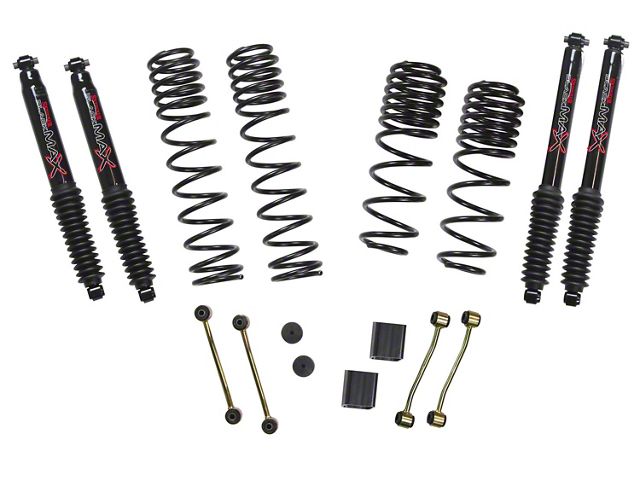 SkyJacker 2 to 2.50-Inch Dual Rate Long Travel Suspension Lift Kit with Black MAX Shocks (18-24 2.0L or 3.6L Jeep Wrangler JL Rubicon 4-Door)
