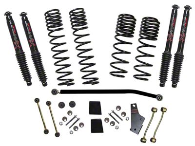 SkyJacker 3.50 to 4-Inch Dual Rate Long Travel Suspension Lift Kit with Black MAX Shocks (18-23 2.0L or 3.6L Jeep Wrangler JL 4-Door, Excluding Rubicon)