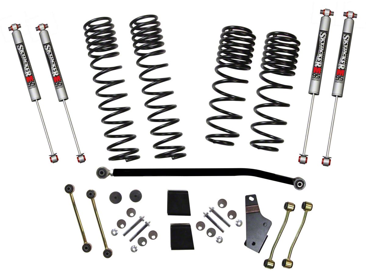 SkyJacker Jeep Wrangler  to 4-Inch Dual Rate Long Travel Suspension Lift  Kit with M95 Performance Shocks JL40BPMLT (18-23  or  Jeep Wrangler  JL 4-Door, Excluding Rubicon) - Free Shipping