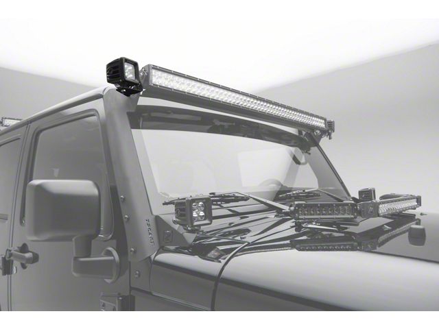 ZRoadz Two 3-Inch LED Cube Lights with Roof Level Side Mounting Brackets (07-18 Jeep Wrangler JK)