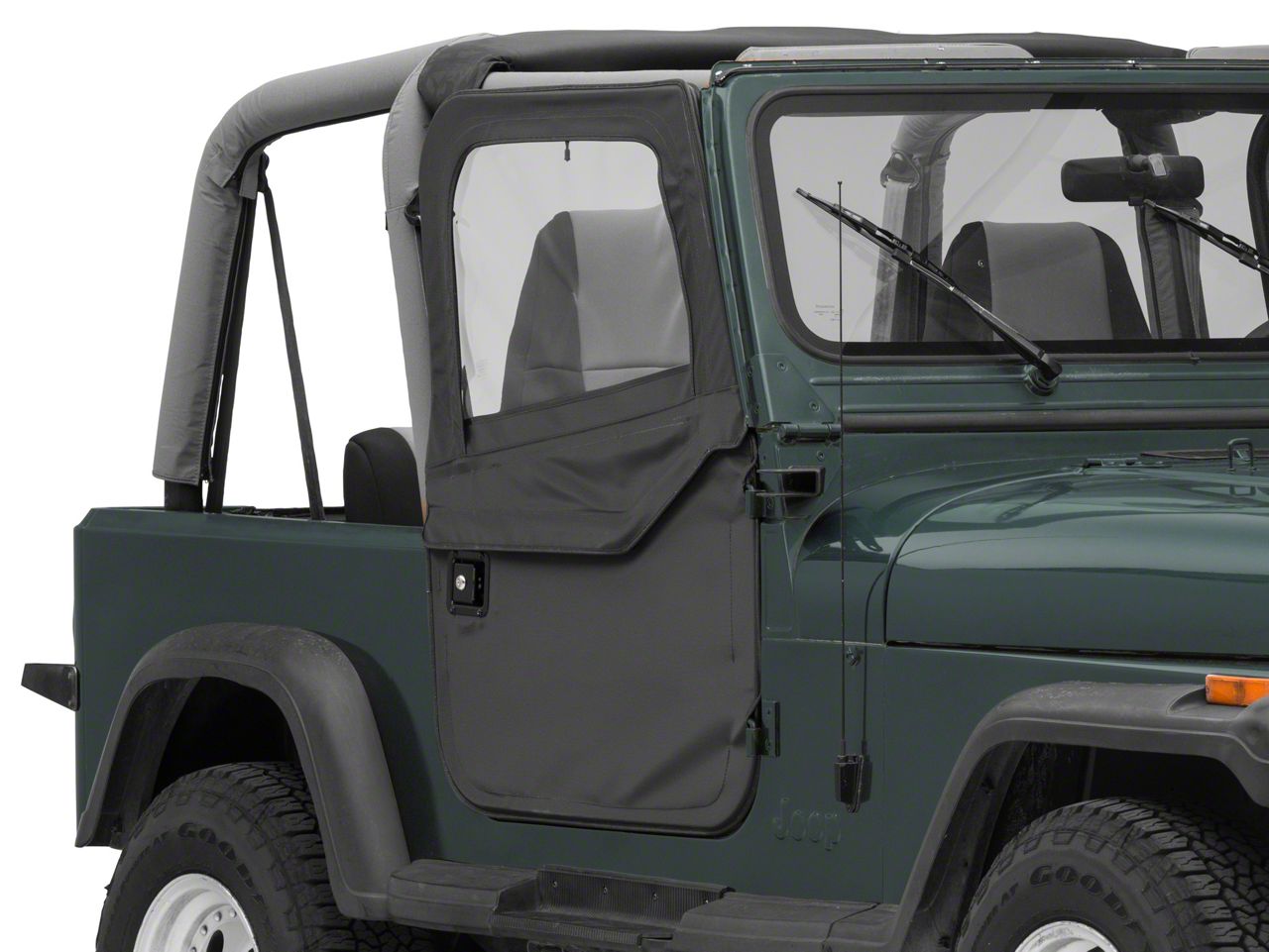 Bestop Jeep Wrangler 2-Piece Full Fabric Doors; Black Denim 51783