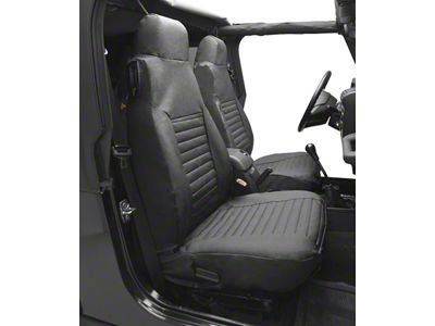 Bestop Front High-Back Seat Covers; Black Diamond (03-06 Jeep Wrangler TJ)