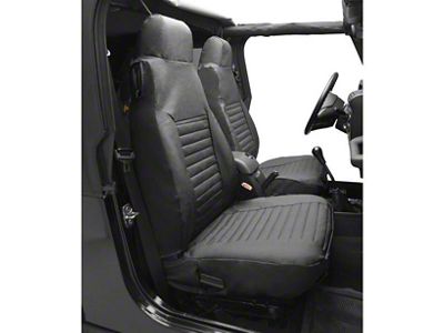 Bestop Front High-Back Seat Covers; Charcoal/Gray (87-95 Jeep Wrangler YJ)