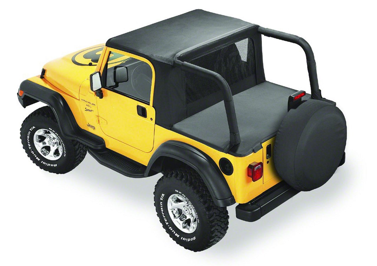 Bestop Jeep Wrangler Halftop - Black Denim 53819-15 (97-02 Jeep Wrangler TJ  w/ Factory Hard Top)