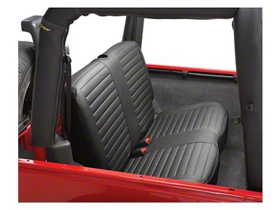 Bestop Rear Bench Seat Cover; Black Denim (97-02 Jeep Wrangler TJ)