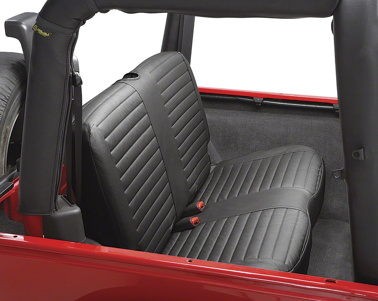 Bestop Jeep Wrangler Rear Bench Seat Cover - Black Diamond 29229-35 (03 ...