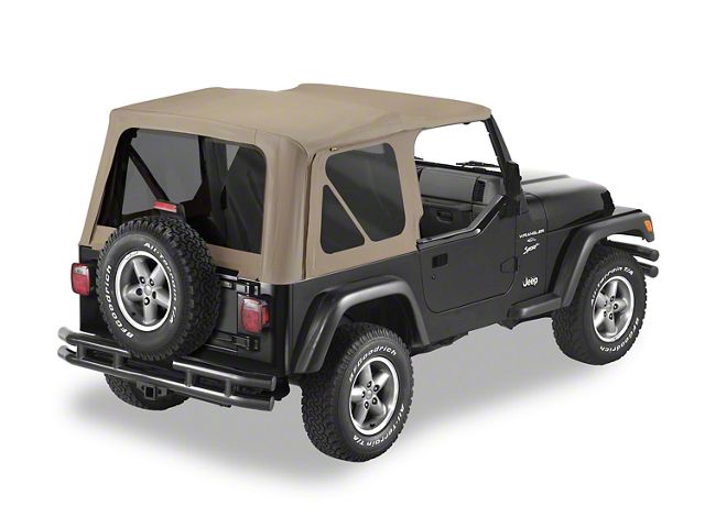 Bestop Replace-A-Top Soft Top; Fabric Only; Dark Tan (97-02 Jeep Wrangler TJ)