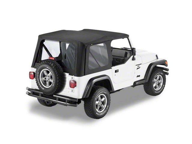 Bestop Sailcloth Replace-A-Top with Clear Windows; Black (97-02 Jeep Wrangler TJ)