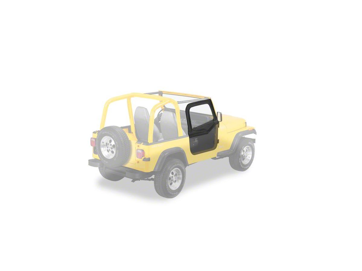 Bestop Jeep Wrangler Soft Upper Half Doors - Black Denim J120187 (88-95 Jeep  Wrangler YJ)