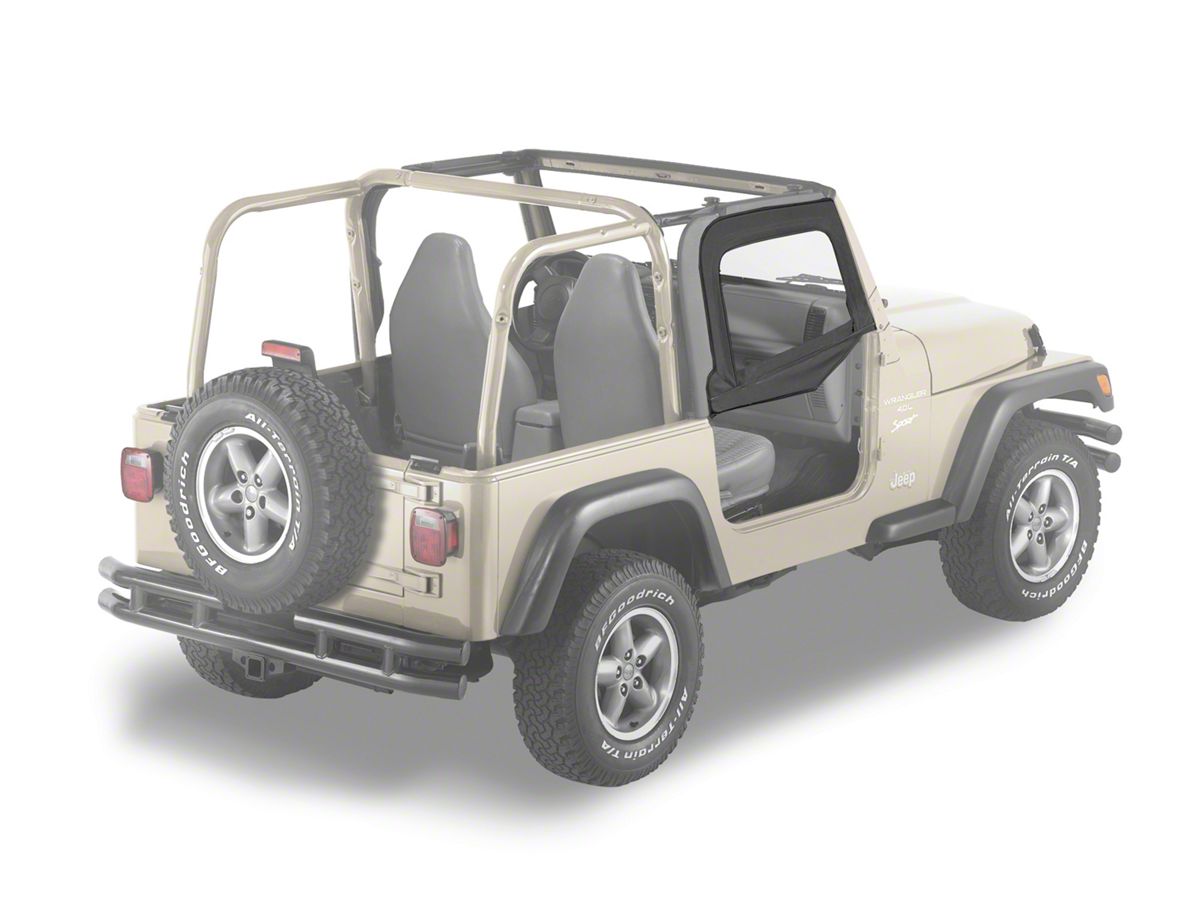 Bestop Jeep Wrangler Soft Upper Half Doors - Black Denim 51790-15 (97-06 Jeep  Wrangler TJ)