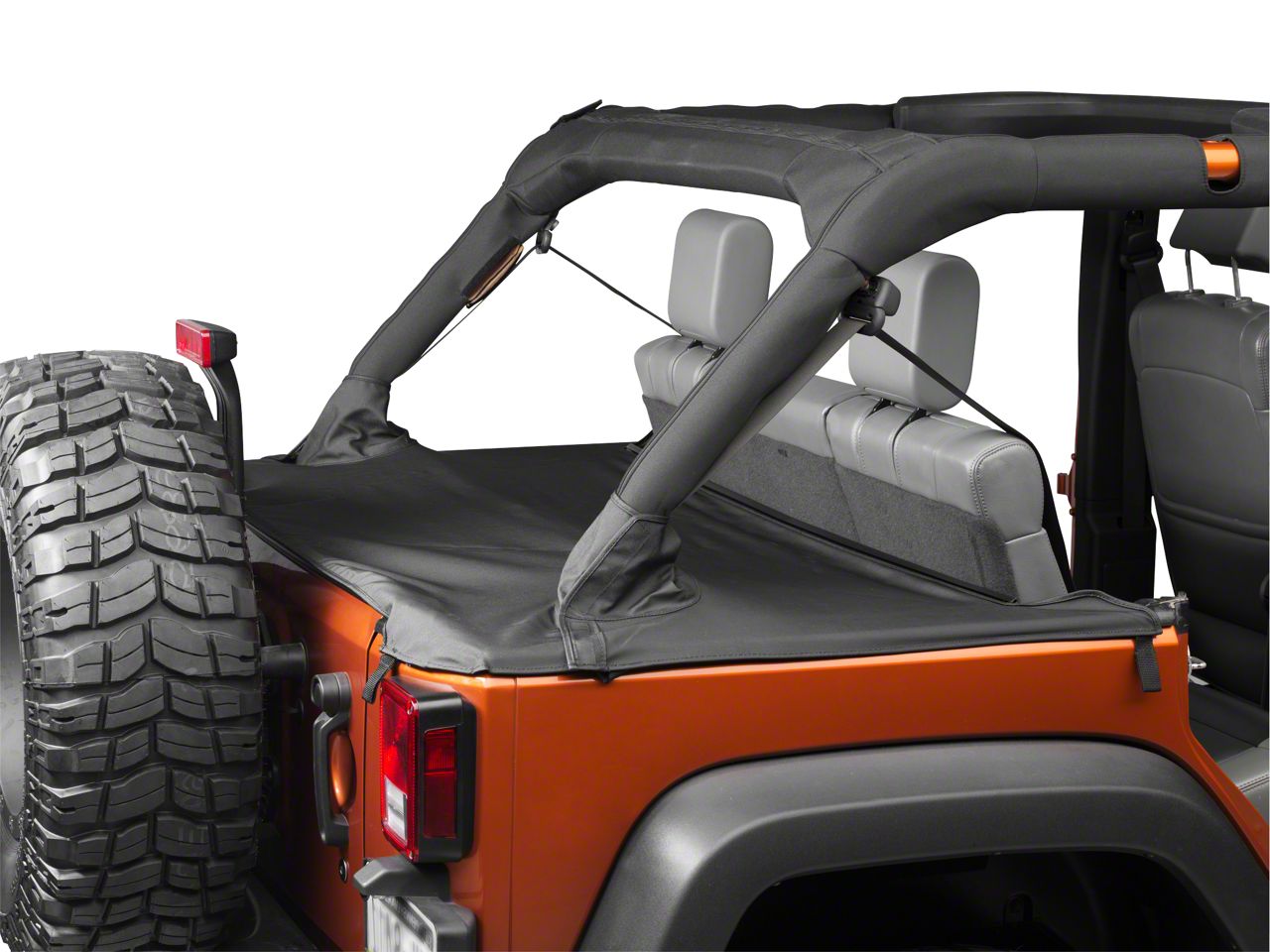 Bestop Duster Deck Cover; Black (07-18 Jeep Wrangler JK 4-Door)