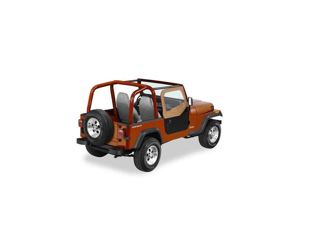 Bestop Jeep Wrangler Soft Upper Half Doors - Spice 51780-37 (88-95 Jeep  Wrangler YJ w/ Rounded Upper Rear Door)