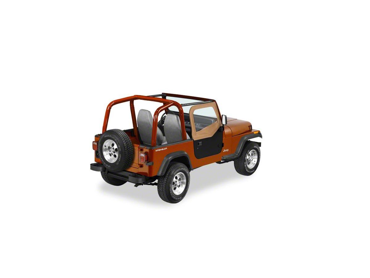 Bestop Soft Upper Half Doors Spice 88 95 Jeep Wrangler Yj W Rounded Upper Rear Door