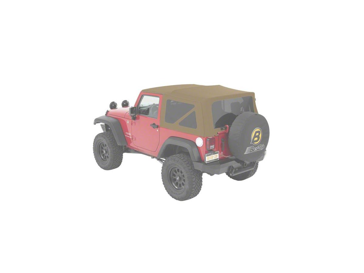 Bestop Jeep Wrangler Supertop NX Soft Top; Beige Twill 54822-74 (07-18 Jeep  Wrangler JK 2-Door) - Free Shipping