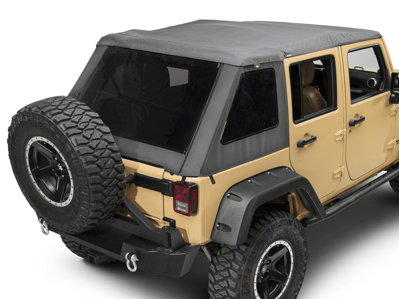 Bestop Trektop NX Glide Soft Top; Gray Twill (07-18 Jeep Wrangler JK 4-Door)