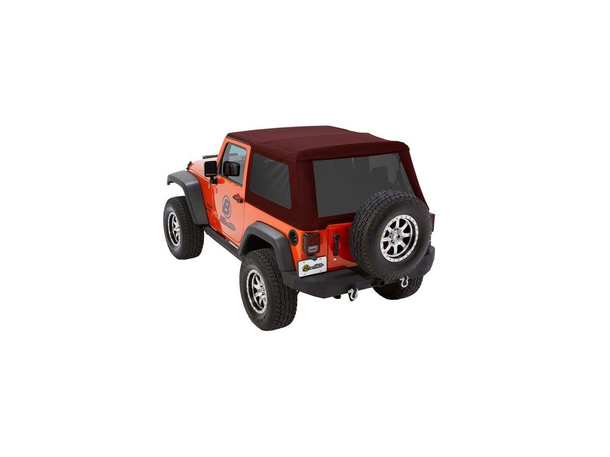 Bestop Jeep Wrangler Trektop Nx Glide Soft Top Red Twill 54922