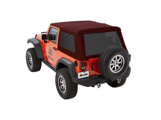 Bestop Trektop NX Glide Soft Top; Red Twill (07-18 Jeep Wrangler JK 2-Door)