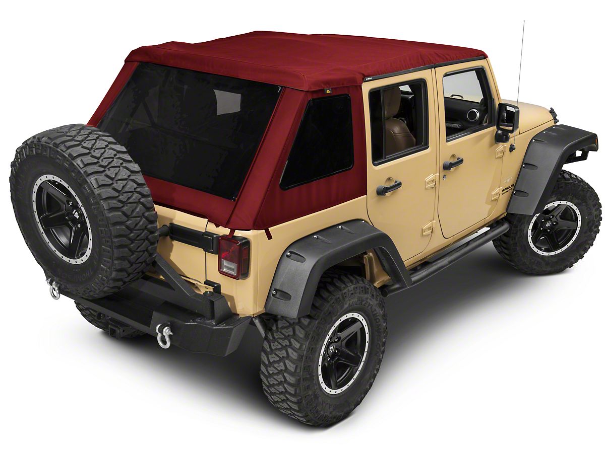 Bestop Jeep Wrangler Trektop Nx Glide Soft Top Red Twill 54923