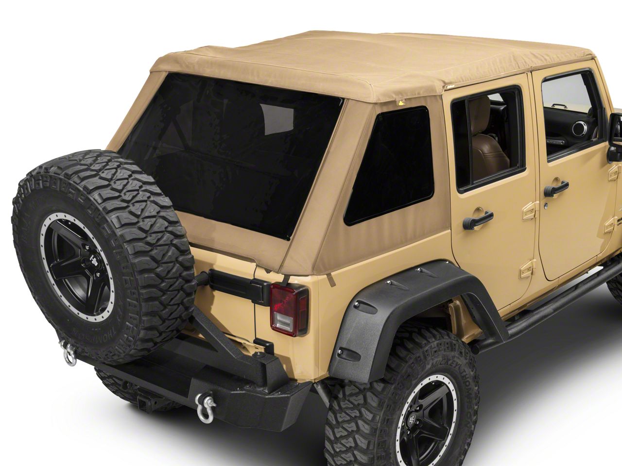 Bestop Jeep Wrangler Trektop NX Glide Soft Top Tan Twill BES5492371